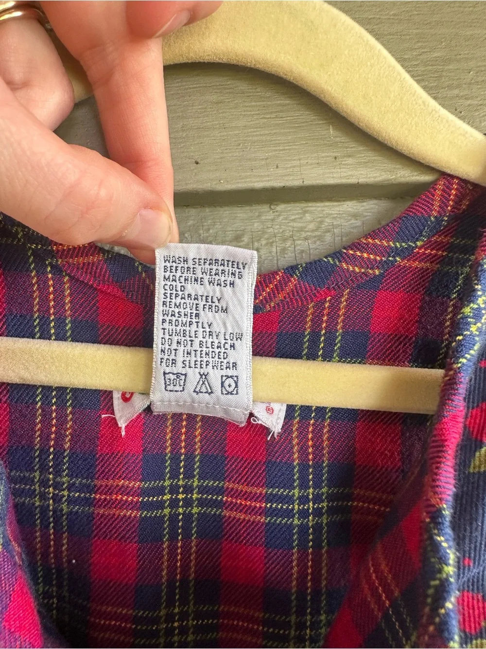 Vintage Gymboree Rainbow Tag Girls Navy Red Floral Plaid Overalls Romper